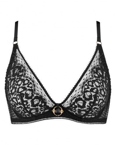 Underwired triangle bra Aubade Illusion Fauve (Black)