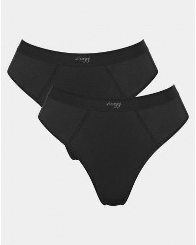 String Sloggi Ever Ease (Paquete de 2) (Negro)