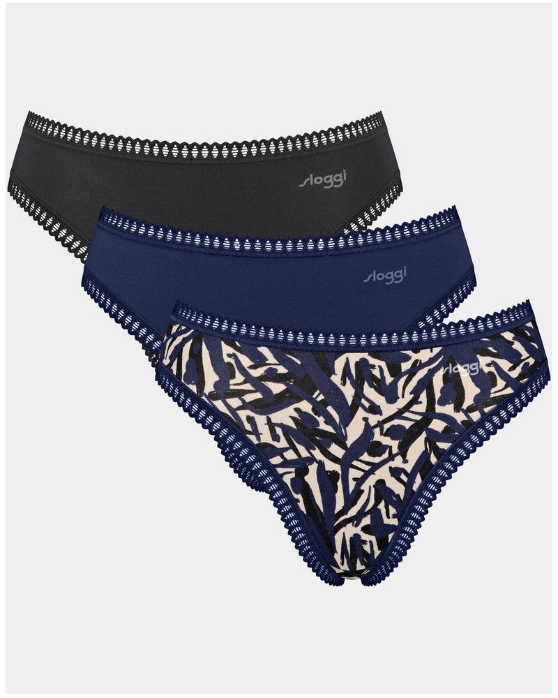 Highcut briefs Sloggi GO Crush (Set of 3) (Noir/marine/imprimé)