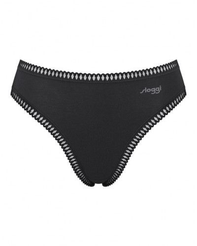 Slip échancré coton Sloggi GO Crush (Lot de 3) (Noir/Marine/Imprimé)