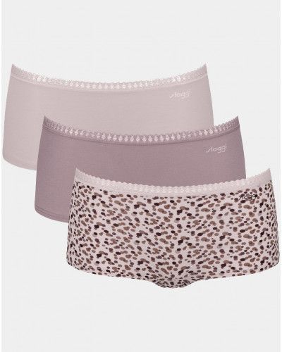 Boxer algodón Sloggi GO Crush (Lote de 3) (Beige/Marron/Imprimé)