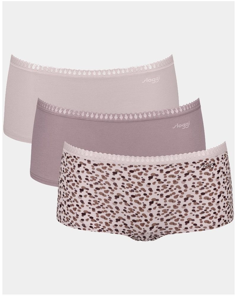 Shorts cotton Sloggi GO Crush (Set of 3) (Beige/Marron/Imprimé)