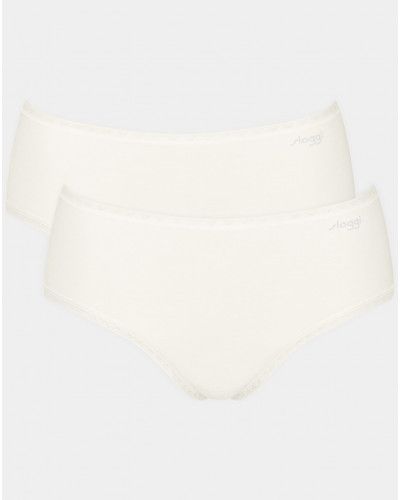 Paquete de 2 calzoncillos midi Sloggi GO Algodón Bio (Silk White)