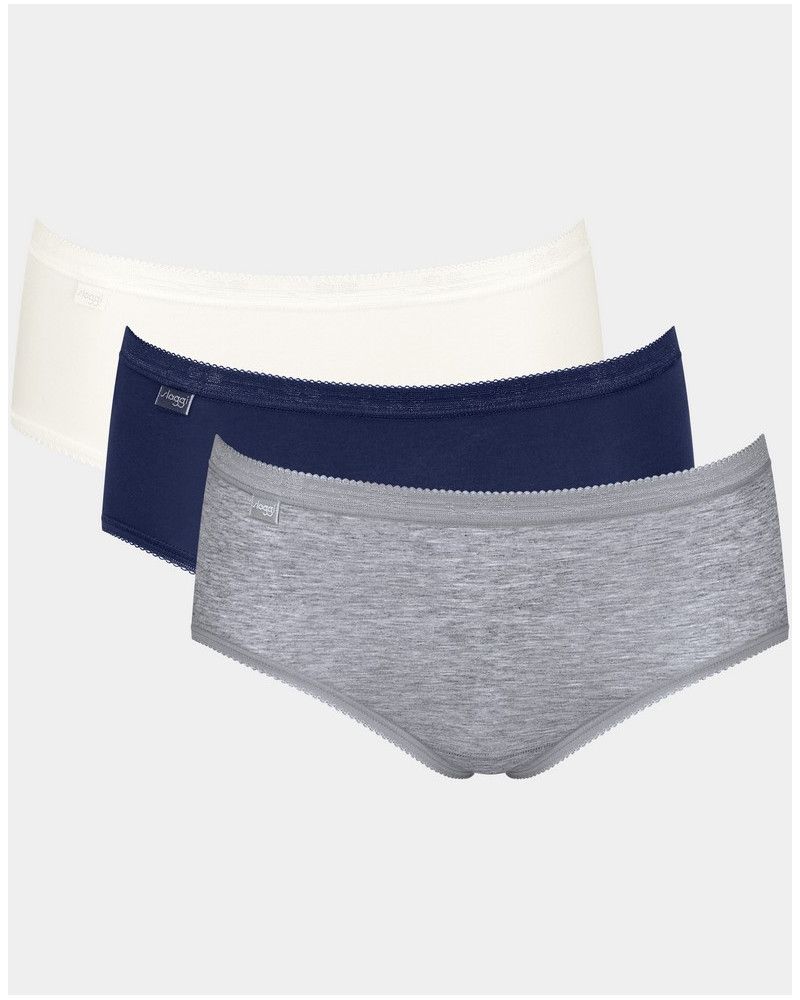 Midi briefs Sloggi Basic + (Set of 3) (Blanc/marine/gris)