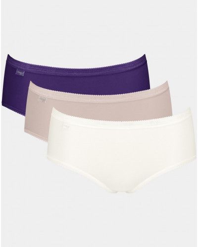 Slips midi Sloggi Basic + (Lot de 3) (Violet/beige/blanc)