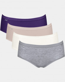 Basic + midi briefs (Pack of 4) Sloggi (Violet/beige/blanc/gris)