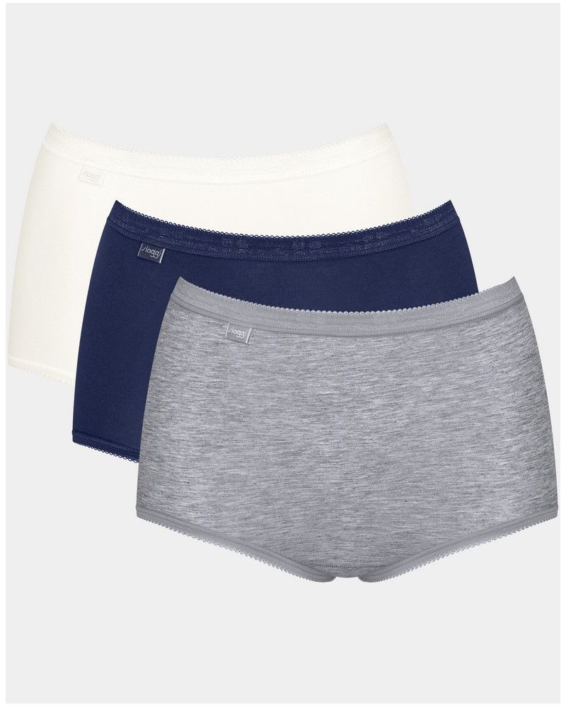 Calzoncillo maxi Sloggi Basic + (paquete de 3) (Blanc/marine/gris)