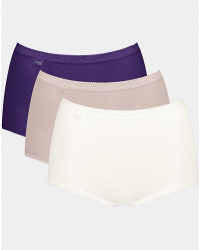 Slips maxi Sloggi Basic + (Lot de 3) (Violet/beige/blanc)