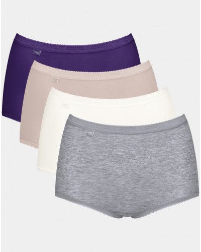 Bragas maxi Basic + (Paquete de 4) Sloggi (Violet/beige/blanc/gris)