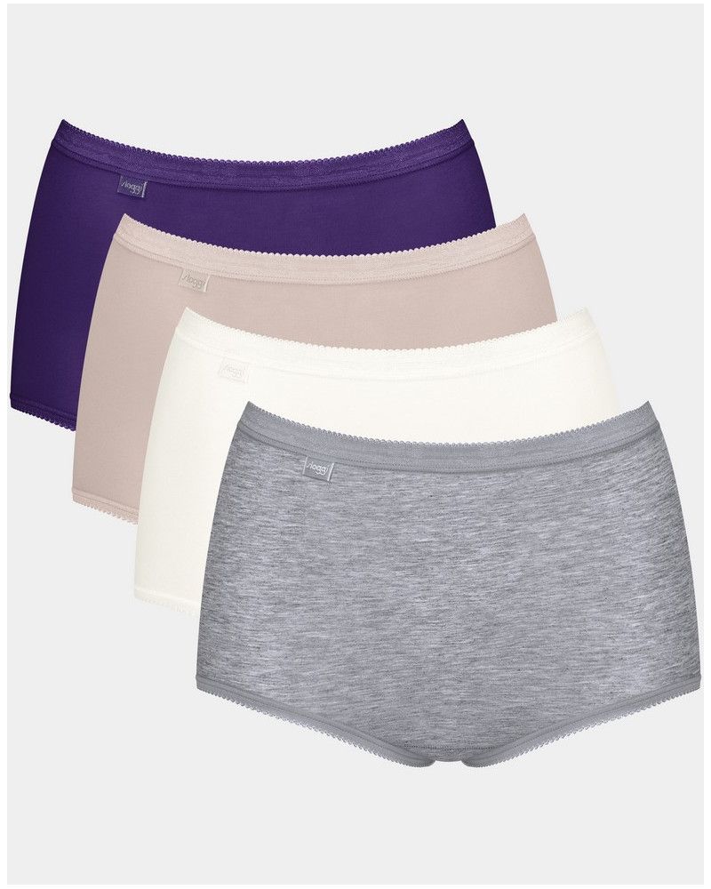 Bragas maxi Basic + (Paquete de 4) Sloggi (Violet/beige/blanc/gris)