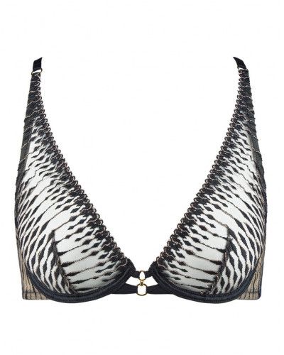 Triangle plunge bra Aubade Voodoo Kiss (Millenium Black)