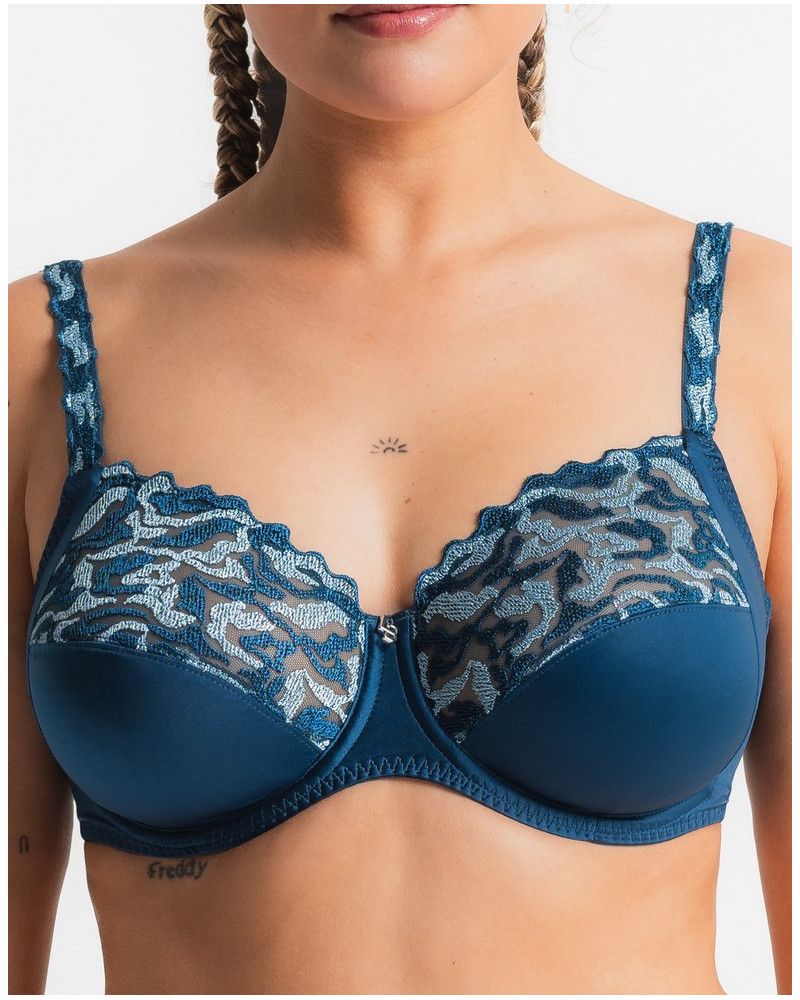 Underwired Bra Louisa Bracq Electric Waves (Neon Botanica)