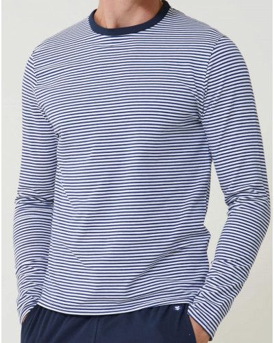 Pyjama long en coton Le Slip Français Jeason Marinière (Multicolore)