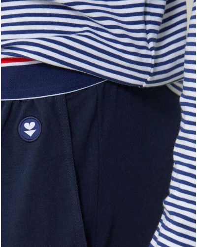 Pyjama long en coton Le Slip Français Jeason Marinière (Multicolore)