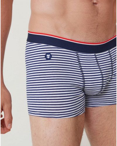 Boxer Homme Sport Français - Caleçon Respirant, élastique, Motifs Imprimés, Coton Doux