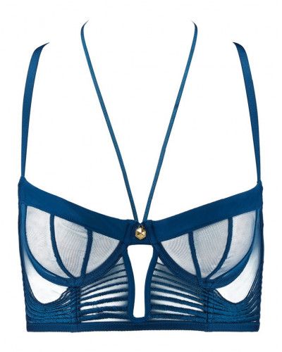 Longline underwired bra Cindy Bruna X Aubade Sumptuous Waves (Impérial blue)