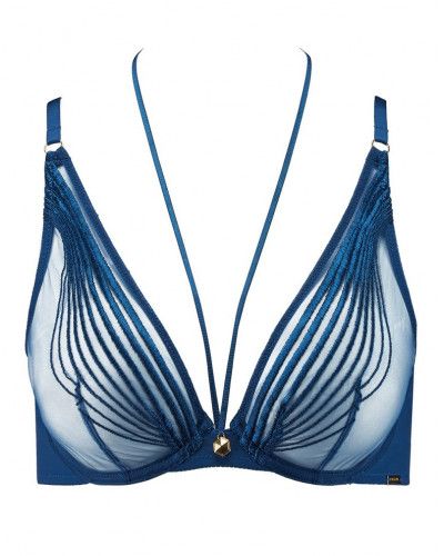 Underwired triangle bra Cindy Bruna X Aubade Sumptuous Waves (Impérial blue)