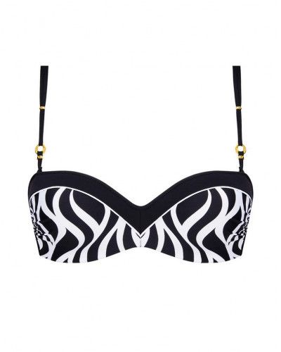 Soutien-gorge de bain bandeau coque Lise Charmel Ondes Marines (Ondes Bicolores)