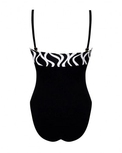 One-piece padded bandeau swimsuit Lise Charmel Ondes Marines (Ondes Bicolores)