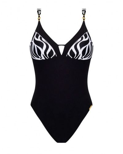 Maillot de bain une pièce nageur maintien ouvert Lise Charmel Ondes Marines (Ondes Bicolores)