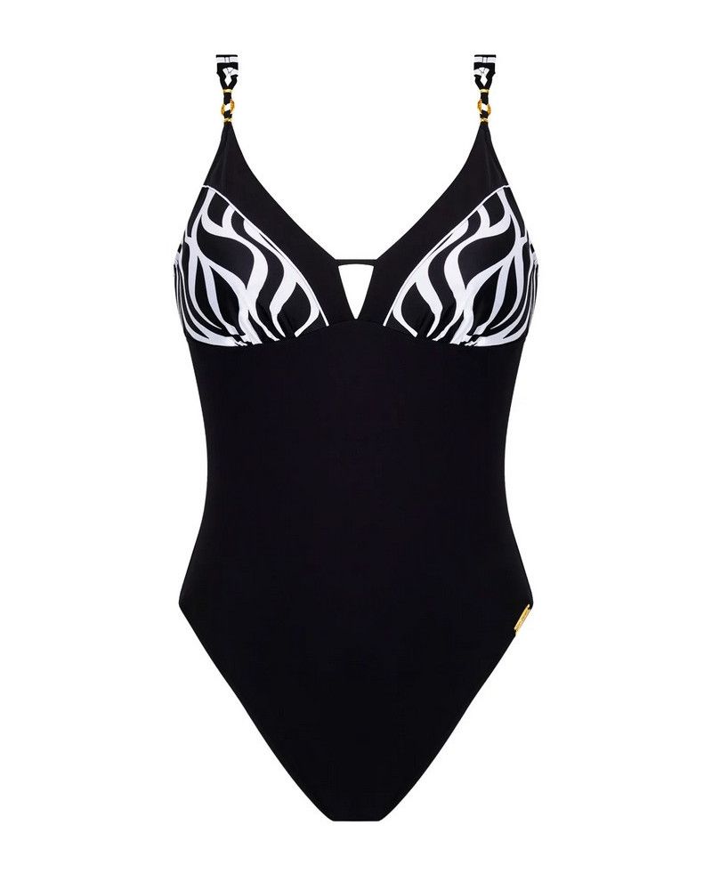 Traje de baño una pieza corte abierto Lise Charmel Ondes Marines (Ondes Bicolores)