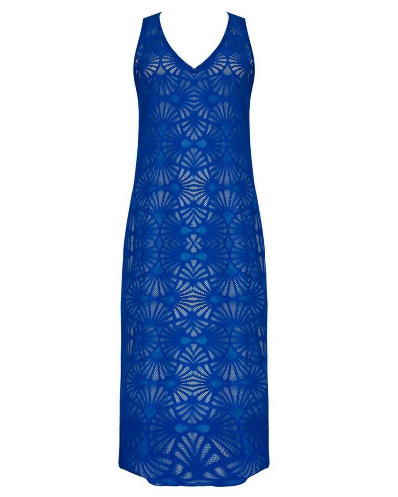 Vestido de playa largo Antigel La Muse Dentelle (Cobalt)