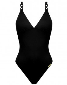 One-piece swimsuit with support Lise Charmel Grâce Infinie (Black)
