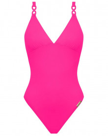 One-piece swimsuit with support Lise Charmel Grâce Infinie (Tresses Fuschia)