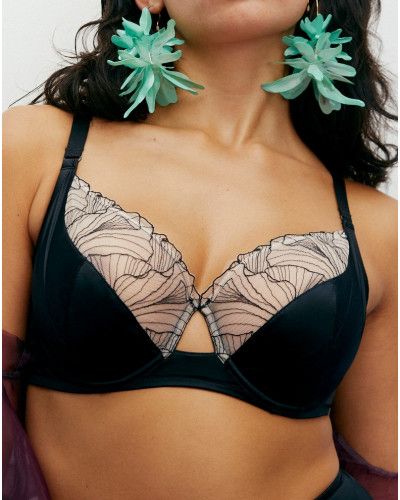 Sujetador con aros Chantelle Pulp Tattoo Love (Noir/Beige Doré)