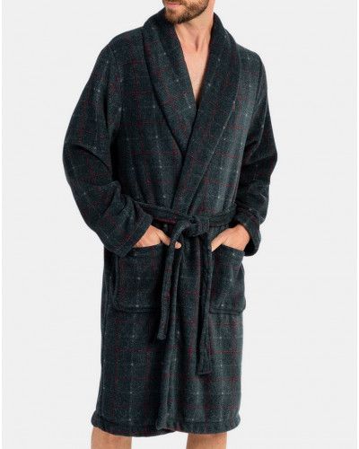 Bathrobe checkered with pocket Massana (Multicolour)