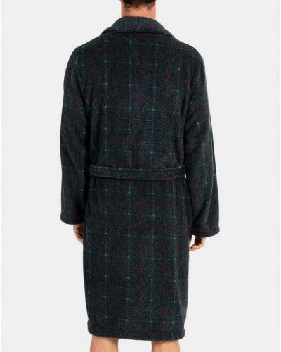 Bathrobe checkered with pocket Massana (Multicolour)