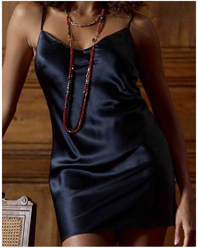 Tracy Marjolaine Babydoll 100% seda (Negro)