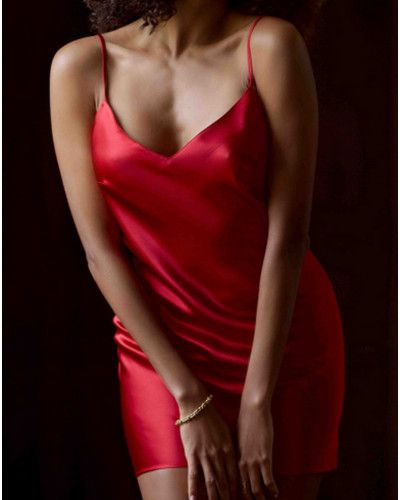 Tracy Marjolaine babydoll 100% silk (Red)