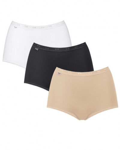 Slips maxi Sloggi Basic + (Lot de 3) (Blanc/noir/beige)