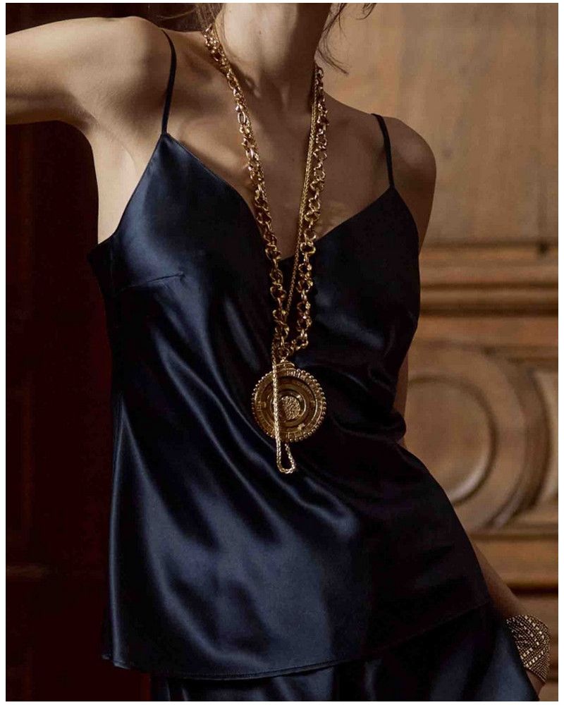 Tracy Marjolaine 100% silk camisole (Black)