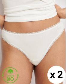 Paquete de 2 calzoncillos brasileños Sloggi Go Algodón Organico (Silk White)