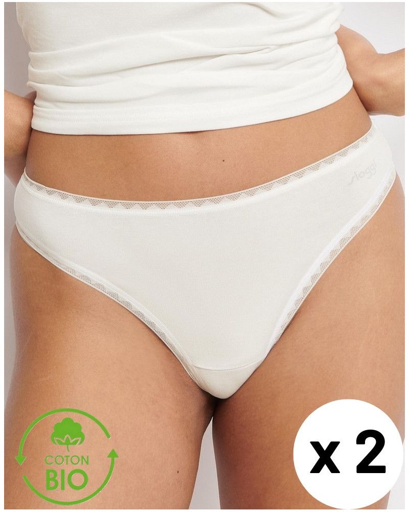 Pack of 2 brazilian briefs Sloggi Go Bio Cotton (Silk White)