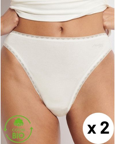 Pack of 2 tai briefs Sloggi GO Bio Cotton (Silk White)