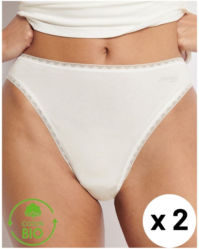 Paquete de 2 calzoncillos tai Sloggi GO Algodón Organico (Silk White)