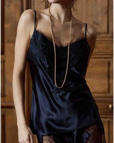 Camiseta de seda 100% Baccarat Marjolaine (Negro)