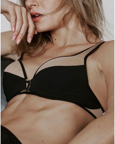 Padded plunge bra Sarda Avit (Black)