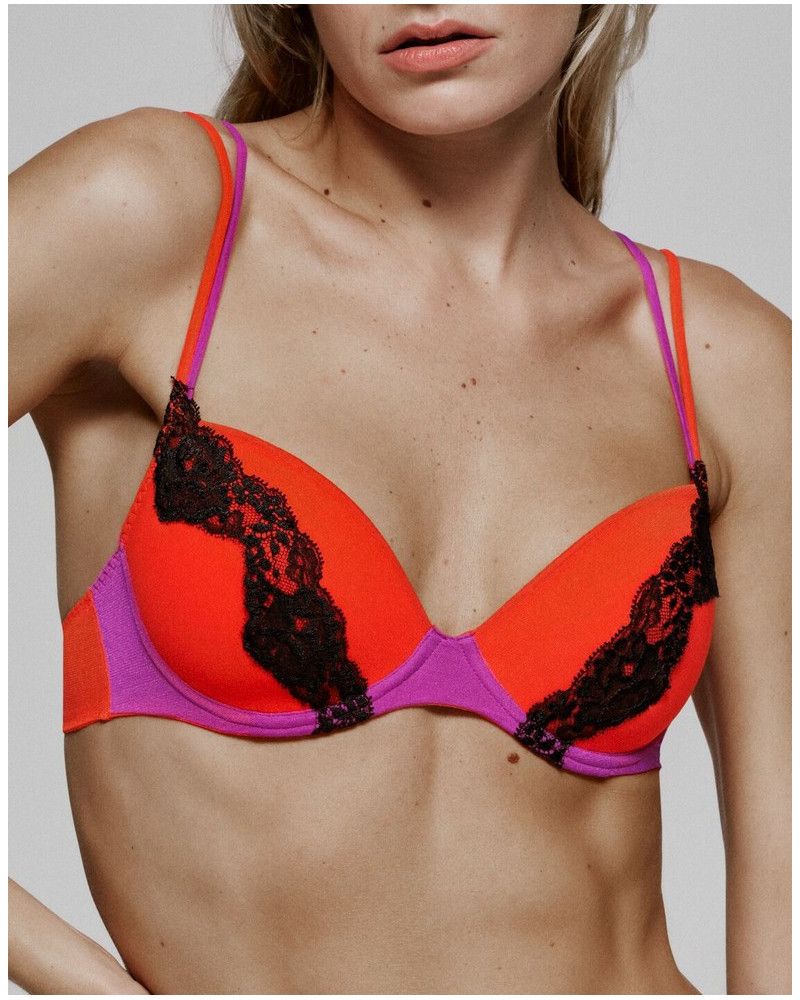 Padded plunge bra Sarda Bremer (Hot Lava)