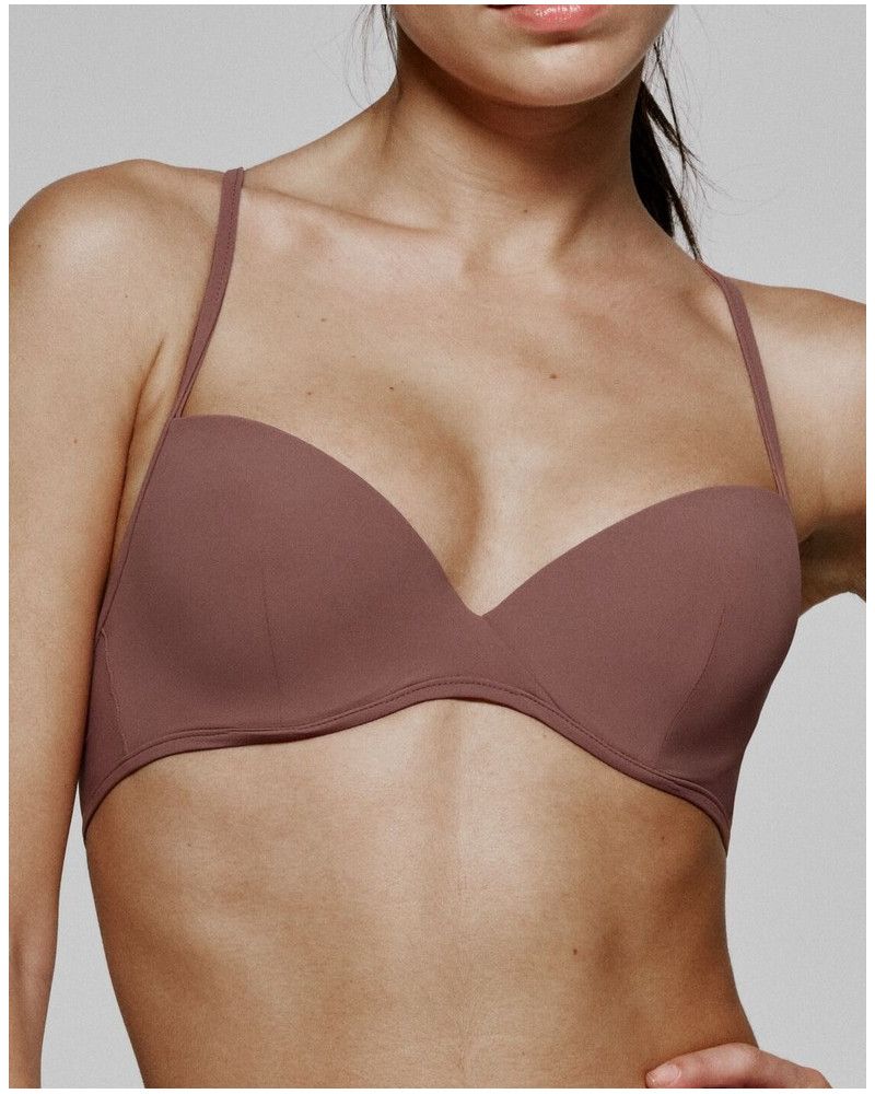 Padded plunge bra Sarda Tau (Red Copper)