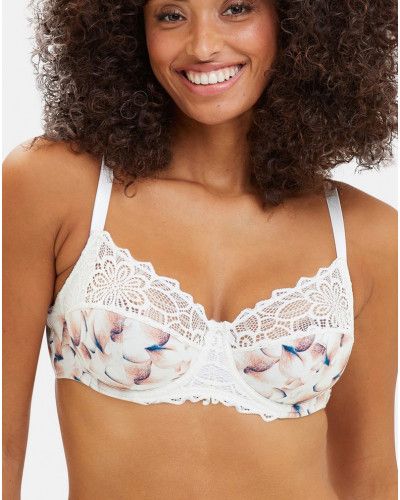 Sans Complexe Flora classic underwired bra in organic cotton (Imprimé poésie pastel)