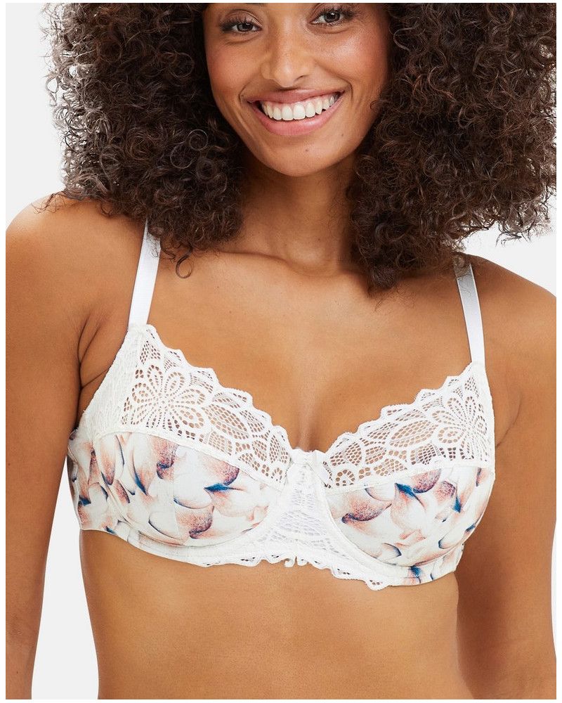 Sans Complexe Flora classic underwired bra in organic cotton (Imprimé poésie pastel)
