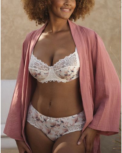 Soutien-gorge armatures classique en coton bio Sans Complexe Flora (Imprimé poésie pastel)