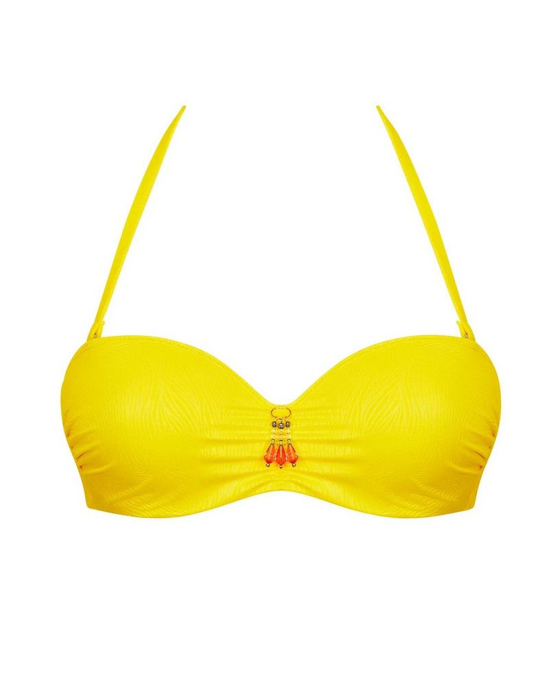 Sujetador de baño bandeau preformado Antigel La Muse Des Vagues (Jaune)