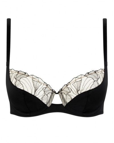 Underwired bra Chantelle Pulp Tattoo Love (Noir/Beige Doré)