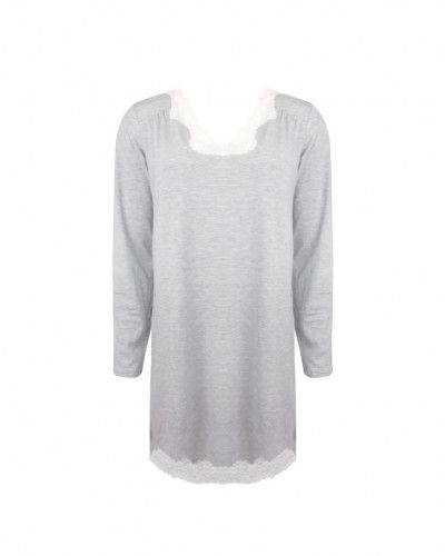 Nightdress long sleeves wellness Antigel Simply Perfect (Chiné Gris)