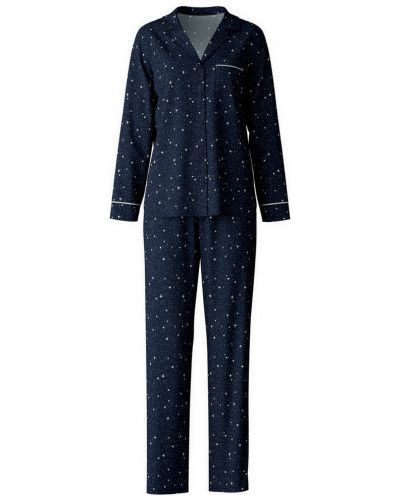 Pijama largo botones Calida Sweet Dreams 100% algodón (Peacoat Blue)
